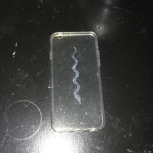 iPhone 6/6s clear case with silver snake HANDMADE